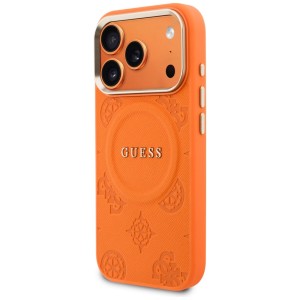 Etui Guess Peony Hot Stamp MagSafe do    iPhone 17 Pro Max pomarańczowy