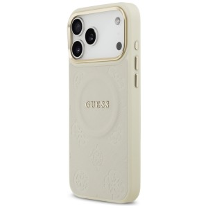 Etui Guess Peony Hot Stamp MagSafe doiPhone 17 Pro Max beżowy