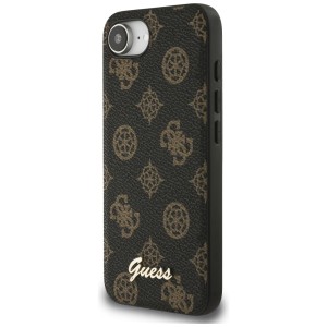 Etui Guess Peony Script Logo MagSafe do  iPhone 16e / 17e czarny