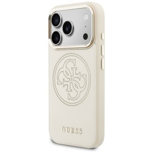 Etui Guess Perforated 4G MagSafe do      iPhone 17 Pro Max beżowy