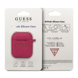 Guess GUACCSILGLFU AirPods 1/2 coverfuksja/fuchsia Silicone Glitter