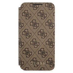 Guess GUBKS22MG4GFBR S22+ S906brązowy/brown book 4G Metal Gold Logo