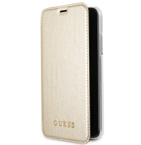 Guess GUFLBKPXIGLTGO iPhone X/Xs gold/złoty book Iridescent