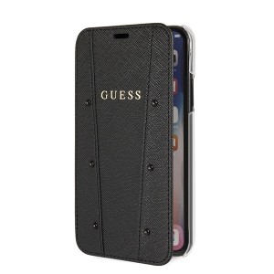 Guess GUFLBKPXKASABK iPhone X/Xsczarny/black book Kaia Saffiano