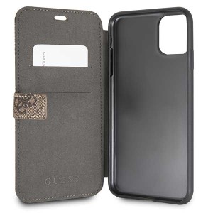 Guess GUFLBKSN654GB iPhone 11 Pro Maxbrown/brązowy book 4G
