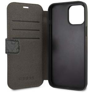 Guess GUFLBKSP12M4GG iPhone 12/12 Pro 6,1" szary/grey book 4G Charms Collection