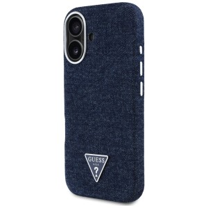Etui Guess Denim Triangle Logo MagSafedo iPhone 16 niebieski