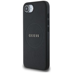 Etui Guess Grained Ring MagSafe do       iPhone 16e / 17e czarny