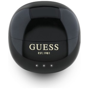 Słuchawki TWS Guess Glossy Effect Egg Shape Printed Classic Logo czarny