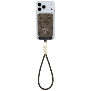 Zestaw portfel + hand strap Guess        triangle MagSafe brązowy
