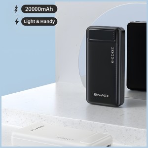 AWEI PowerBank P6K 20000mAh czarny/black 2xUSB/Micro-USB