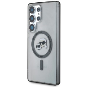 Etui Karl Lagerfeld Button Karl &        Choupette Heads Printed Logo MagSafe do Samsung Galaxy S25 Ultra czarny