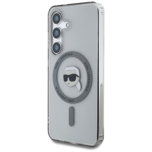 Etui Karl Lagerfeld Button Karl Head     Printed Logo MagSafe do Samsung Galaxy S25 czarny