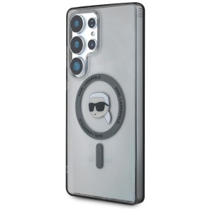 Etui Karl Lagerfeld Button Karl Head     Printed Logo MagSafe do Samsung Galaxy S25 Ultra czarny