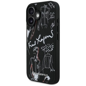 Etui Karl Lagerfeld Grained Pattern &    Logo MagSafe do iPhone 16 czarny