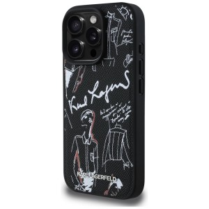 Etui Karl Lagerfeld Grained Pattern &    Logo MagSafe do iPhone 16 Pro czarny