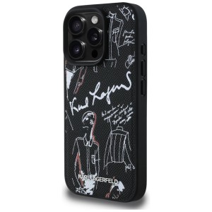 Etui Karl Lagerfeld Grained Pattern &    Logo MagSafe do iPhone 16 Pro Max czarny