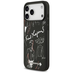 Etui Karl Lagerfeld Grained Pattern &    Logo MagSafe do iPhone 17 Pro Max czarny