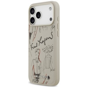 Etui Karl Lagerfeld Grained Pattern &    Logo MagSafe do iPhone 17 Pro Max szary