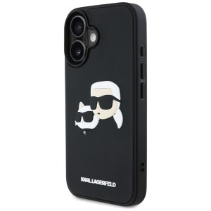 Etui Karl Lagerfeld HC 3D Rubber Double  Heads do iPhone 16 czarny