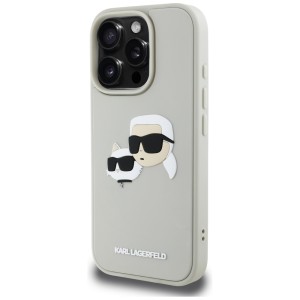 Etui Karl Lagerfeld HC 3D Rubber Double  Heads do iPhone 16 Pro beżowy