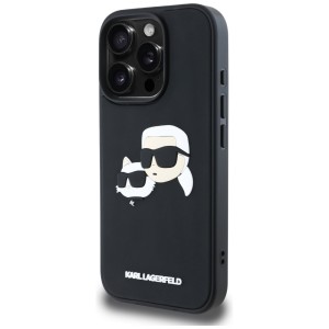 Etui Karl Lagerfeld HC 3D Rubber Double  Heads do iPhone 16 Pro Max czarny