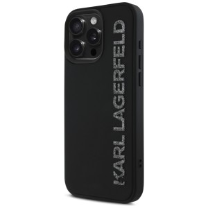 Etui Karl Lagerfeld HC 3D Rubber Elongated Glitter do iPhone 16 Pro Max czarny