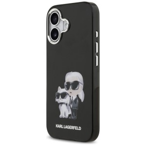 Etui Karl Lagerfeld IML Aquarelle Karl   & Choupette & Logo MagSafe do iPhone 17 czarny