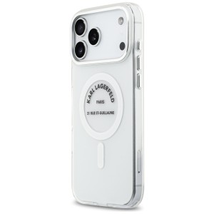 Etui Karl Lagerfeld IML Karl RSG Logo MagSafe do iPhone 17 Pro Max przezroczysty