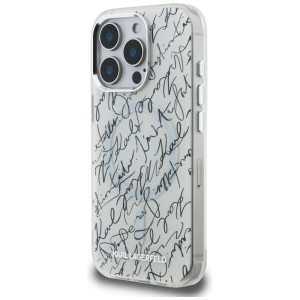 Etui Karl Lagerfeld IML Karl Script      Pattern MagSafe do iPhone 16 Pro biały