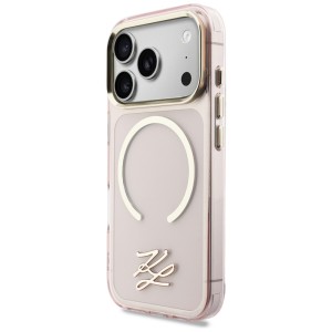 Etui Karl Lagerfeld IML KL Script Logo   MagSafe do iPhone 17 Pro Max różowy