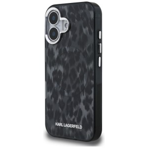 Etui Karl Lagerfeld IML Leopard Pattern  MagSafe do iPhone 16 czarny
