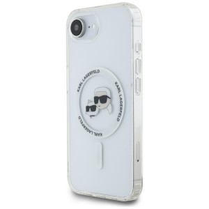 Etui Karl Lagerfeld IML Metal Karl &     Choupette Heads MagSafe do iPhone 16e / 17e biały