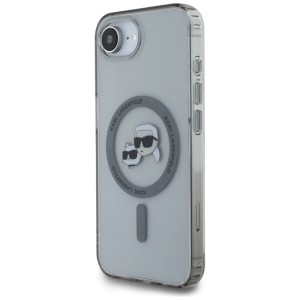 Etui Karl Lagerfeld IML Metal Karl &     Choupette Heads MagSafe do iPhone 16e / 17e czarny