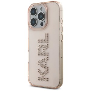 Etui Karl Lagerfeld IML Rhinestones Logo do iPhone 16 Pro Max różowy