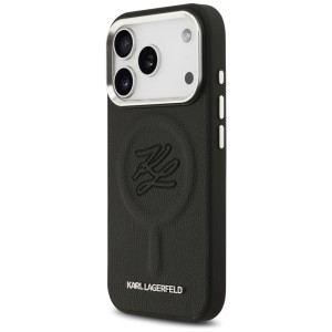 Etui Karl Lagerfeld Initial & Metal Logo MagSafe do iPhone 17 Pro czarny