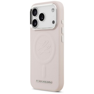 Etui Karl Lagerfeld Initial & Metal Logo MagSafe do iPhone 17 Pro różowy