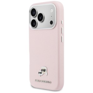 Etui Karl Lagerfeld Karl & Choupette     Head Pins Saffiano MagSafe do iPhone 17 Pro różowy