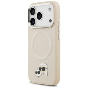 Etui Karl Lagerfeld Karl & Choupette     Pins MagSafe do iPhone 17 Pro beżowy