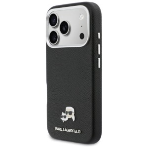 Etui Karl Lagerfeld Karl & Choupette Head Pins Saffiano MagSafe do iPhone 17 Pro Max czarny