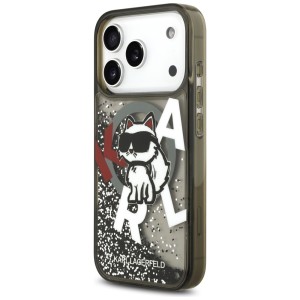 Etui Karl Lagerfeld Liquid Glitter       Choupette Logo MagSafe do iPhone 17 Pro czarny