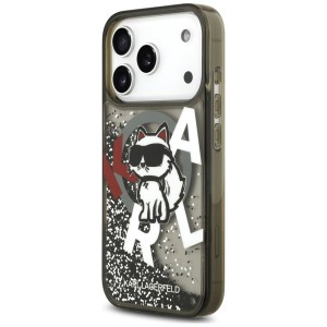 Etui Karl Lagerfeld Liquid Glitter       Choupette Logo MagSafe do iPhone 17 Pro Max czarny