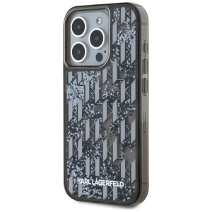 Etui Karl Lagerfeld Liquide Glitter      Monogram Gradient do iPhone 15 Pro czarny
