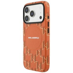 Etui Karl Lagerfeld Monogram logo        MagSafe do iPhone 17 Pro Max pomarańczowy