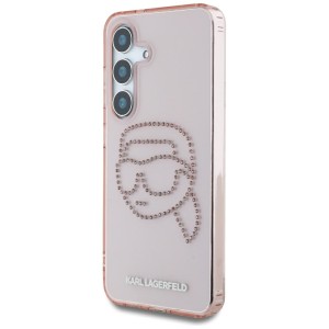 Etui Karl Lagerfeld Rhinestones K. Head  Logo do Samsung Galaxy S25 różowy