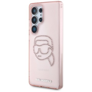 Etui Karl Lagerfeld Rhinestones K. Head  Logo do Samsung Galaxy S25 Ultra różowy