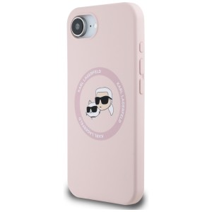 Etui Karl Lagerfeld Silicone             Karl&Choupette Heads MagSafe do iPhone 16e / 17e różowy