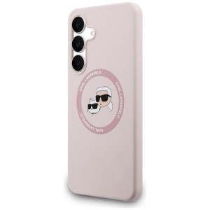 Etui Karl Lagerfeld Silicone             Karl&Choupette Heads MagSafe do Samsung Galaxy S25 FE różowy