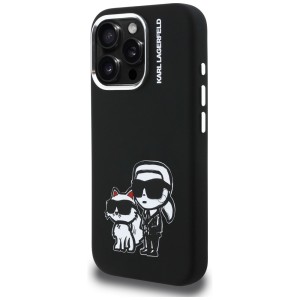 Etui Karl Lagerfeld Silicone             Karl&Choupette Sketch MagSafe do iPhone 16 Pro Max czarny