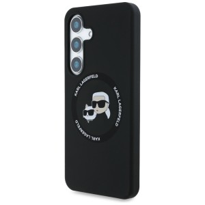 Etui Karl Lagerfeld Silicone Double      Heads And Circle MagSafe do Samsung Galaxy S25 czarny
